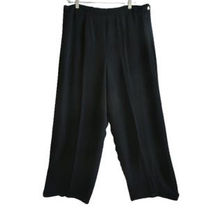 SiLK Citron Santa Monica Black Lined Pants Side Zip Comfort Back Elastic Waist L